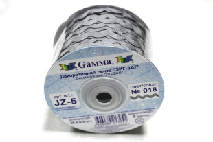 Тесьма отделочная "ЗИГ-ЗАГ" 5 мм 30 м №018 св.серый