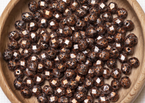 Бусины полированные круглые 6мм 25г (90 штук) 23980/45703 черный оранжевый